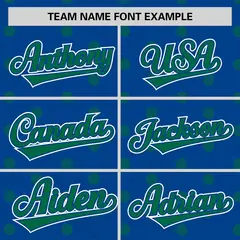 Royal Kelly Green Polka Dot Graffiti Baseball Jersey 3