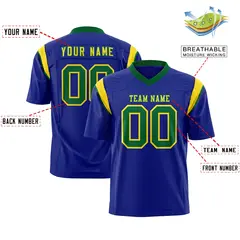 Royal Kelly Green Shoulder Cut Two-Tone Flag Football Jersey 2
