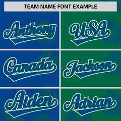 Royal Kelly Green Split Flower Graffiti Baseball Jersey 3