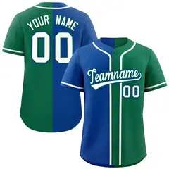 Royal Kelly Green Stripe-Solid Combo Baseball Jersey 1