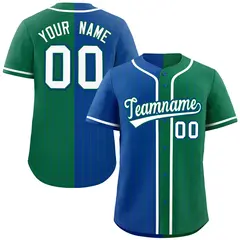 Royal Kelly Green Striped Two Tone Authentic Baseball Jersey