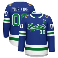 Royal Kelly Green-White Classic Style Hockey Jersey
