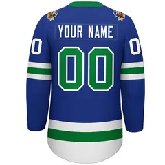 Royal Kelly Green-White Lace-Up Neck Hockey Jersey 4