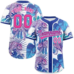 Royal Leopard Graffiti Pattern Authentic Baseball Jersey