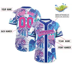 Royal Leopard Graffiti Pattern Authentic Baseball Jersey 2