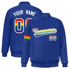 Royal LGBT Rainbow Pride Month Letterman Baseball Jacket 1
