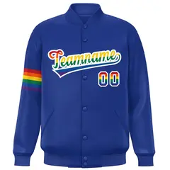 Royal LGBT Rainbow Pride Month Letterman Baseball Jacket 3
