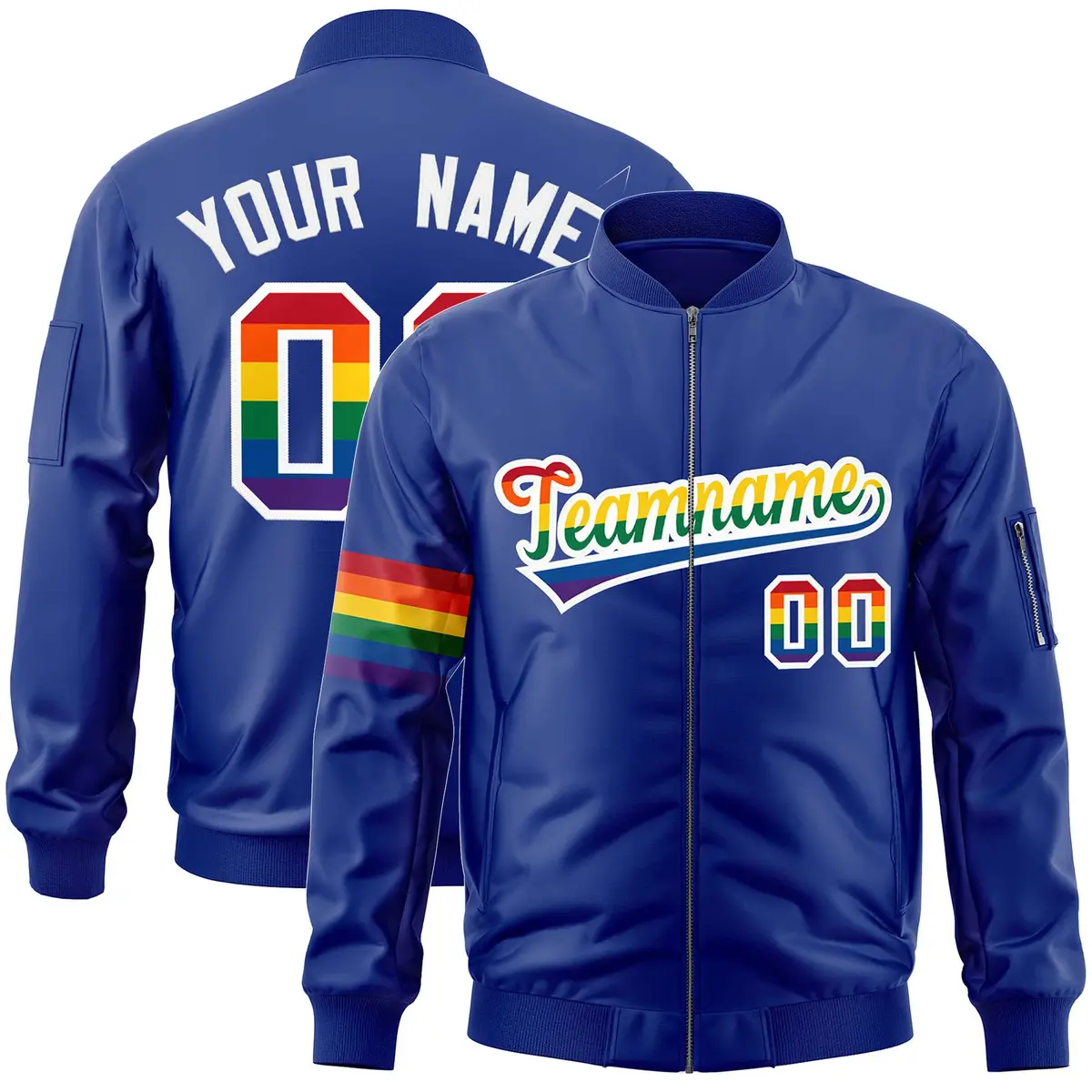 Royal LGBT Rainbow Pride Month Letterman Bomber Jacket