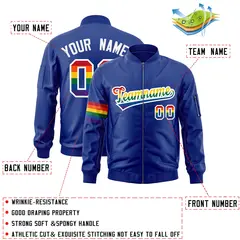 Royal LGBT Rainbow Pride Month Letterman Bomber Jacket 2