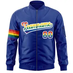 Royal LGBT Rainbow Pride Month Letterman Bomber Jacket 3