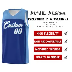 Royal Light Blue Classic Sets Basketball Jersey 2