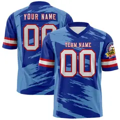 Royal Light Blue Scratch Pattern Authentic Football Jersey