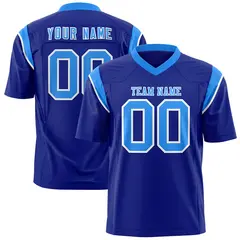Royal Light Blue Shoulder Cut Two-Tone Flag Football Jersey 1