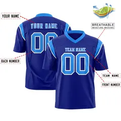 Royal Light Blue Shoulder Cut Two-Tone Flag Football Jersey 2