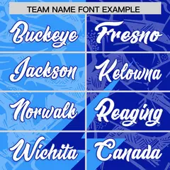 Royal Light Blue Split Lightning Pattern Football Jersey 3