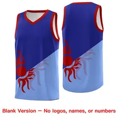 Royal Light Blue Sunburst Two Tone Uniform Basketball Jersey 2