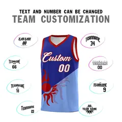 Royal Light Blue Sunburst Two Tone Uniform Basketball Jersey 5