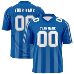 Royal Light Blue Vertical Fine Stripe Gradient Football Jersey 1