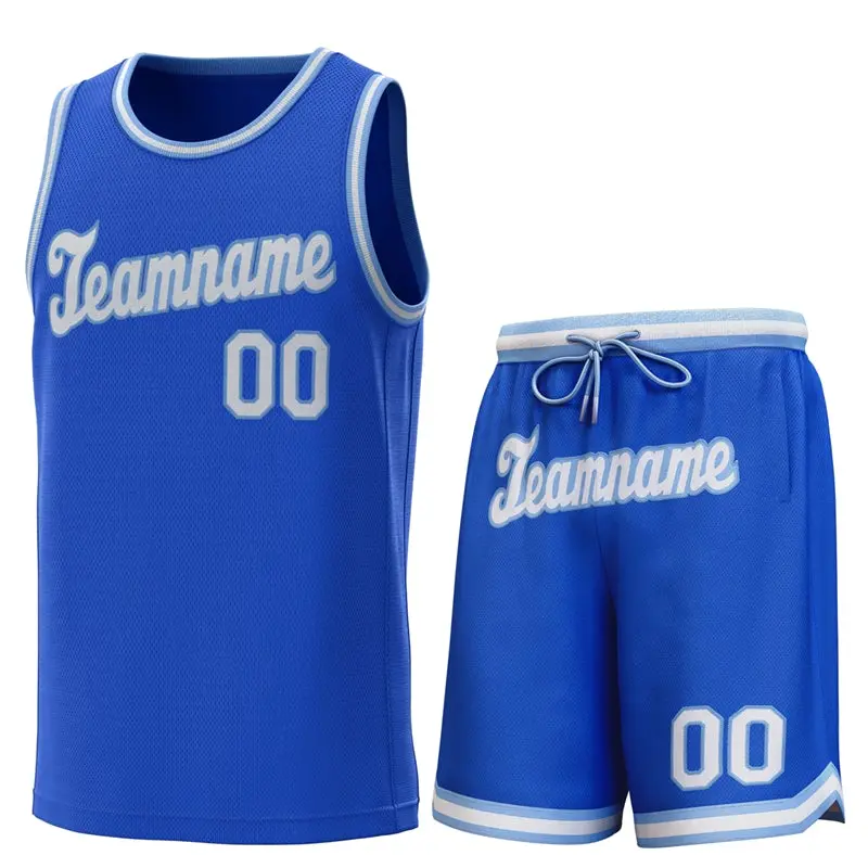 Royal Light Blue-White Classic Sets Basketball Jersey