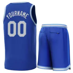 Royal Light Blue-White Classic Sets Basketball Jersey 3