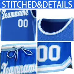 Royal Light Blue-White Classic Sets Basketball Jersey 6
