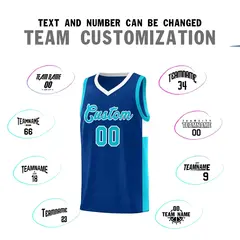 Royal Light Blue-White Side Two-Tone Basketball Jersey 4