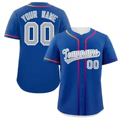 Royal Light Gray Gradient Ribbed Authentic Baseball Jersey