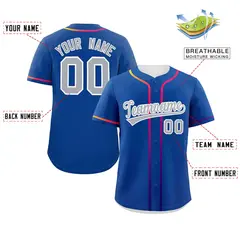 Royal Light Gray Gradient Ribbed Authentic Baseball Jersey 2