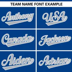 Royal Light Gray Gradient Ribbed Authentic Baseball Jersey 3