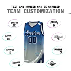 Royal Light Gray Gradient Star Graffiti Basketball Jersey 3