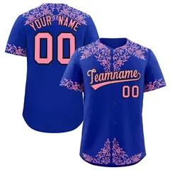 Royal Light Pink Baroque Style Baseball Jersey