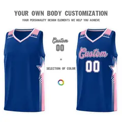 Royal Light Pink Star Graffiti Sports Basketball Jersey 3