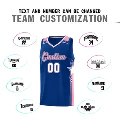Royal Light Pink Star Graffiti Sports Basketball Jersey 4