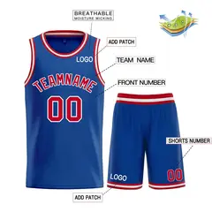 Royal Maroon-White Classic Curved Sets Basketball Jersey 3