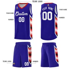 Royal Mosaic Gradient Fashion Basketball Jersey Uniform 5