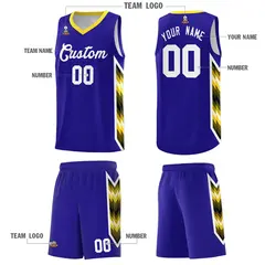 Royal Mosaic Gradient Fashion Basketball Jersey Uniform 5