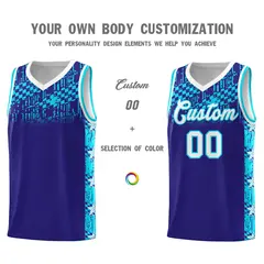 Royal Mosaic Stars Pattern Sports Uniform Basketball Jersey 3
