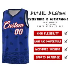 Royal Navy Cashew Pattern Basketball Jersey 2