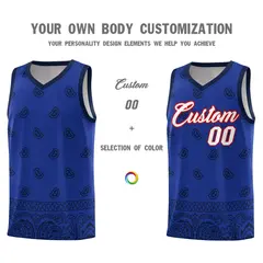 Royal Navy Cashew Pattern Basketball Jersey 3