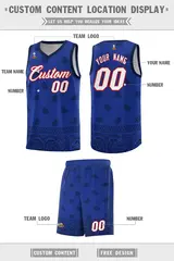 Royal Navy Cashew Pattern Basketball Jersey 5