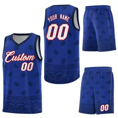 Royal Navy Cashew Pattern Basketball Jersey 6