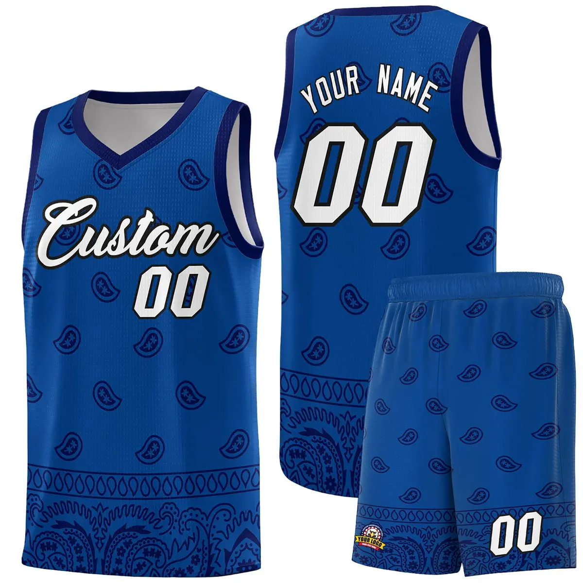 Royal Navy Cashew Pattern Basketball Jersey