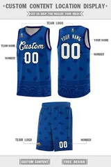 Royal Navy Cashew Pattern Basketball Jersey 12