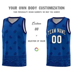 Royal Navy Cashew Pattern Basketball Jersey 17