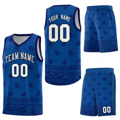 Royal Navy Cashew Pattern Basketball Jersey 20
