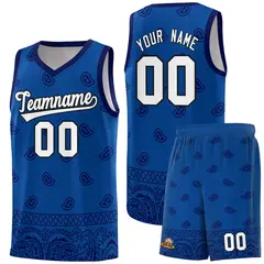 Royal Navy Cashew Pattern Basketball Jersey 22