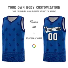 Royal Navy Cashew Pattern Basketball Jersey 24