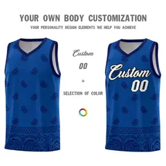 Royal Navy Cashew Pattern Basketball Jersey 3