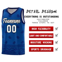 Royal Navy Cashew Pattern Basketball Jersey 30