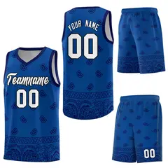 Royal Navy Cashew Pattern Basketball Jersey 34
